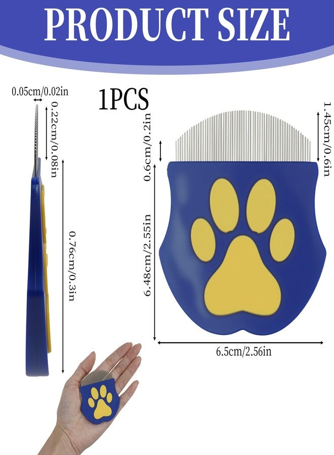 Ryetvok Professional Eye Comb for Cats & Dogs,2.56×2.55 In Blue Arc Stainless Steel Dog Eye Booger Comb,Portable Eye Gunk Removal Grooming Tool for Fur Debris Dirt,Gentle Round-Head Grooming Tool - Image 2